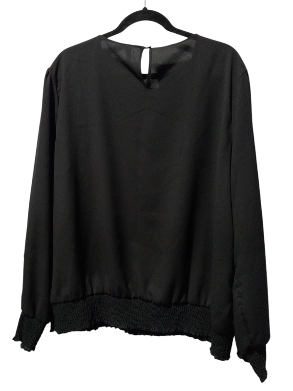 Blouse Long Sleeve By Zenana Outfitters In Black, Size: L For Cheap