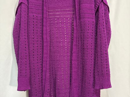 Sweater Cardigan By Terra & Sky In Purple, Size: Xxl Online