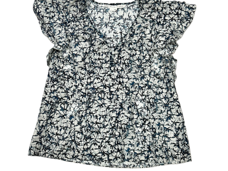 Top Short Sleeve By Veronica Beard In Blue & White, Size: M Online Sale