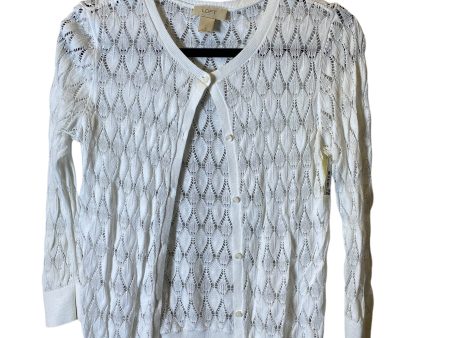 Sweater Cardigan By Loft In White, Size: S on Sale