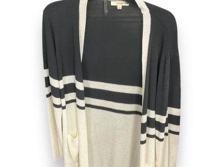 Sweater Cardigan By Orange Creek In Grey & White, Size: L Online Hot Sale