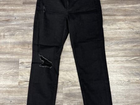 Jeans Straight By Express In Black Denim, Size: 6 Online now