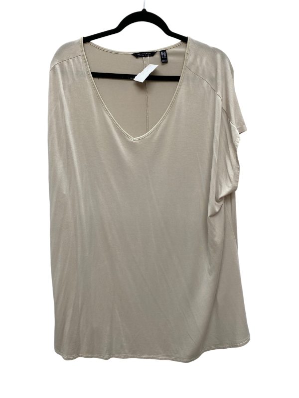 Top Short Sleeve Basic By H For Halston In Tan, Size: 2x Discount