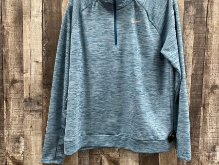 Athletic Top Long Sleeve Collar By Nike In Blue, Size: L Discount