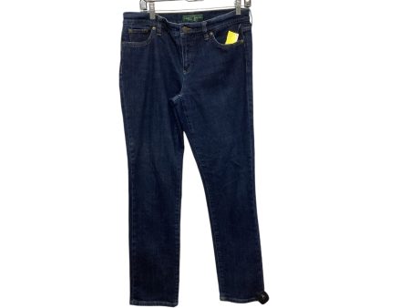 Jeans Straight By Lauren By Ralph Lauren In Blue Denim, Size: 10 Online now