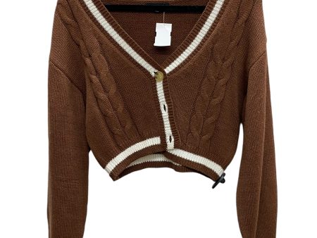 Sweater Cardigan By Love Tree In Brown, Size: L Fashion