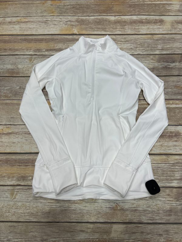 Athletic Top Long Sleeve Collar By Athleta In White, Size: Xs For Discount