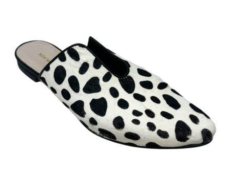 Cow Print Mules Shoes Flats By All Black In Animal Print, Size: 7 Online Sale