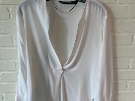 Top Long Sleeve By Zara Basic In White, Size: S on Sale