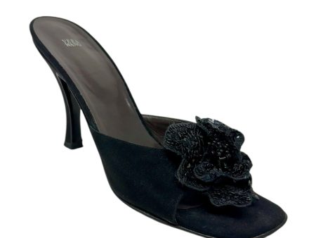 Magnolia Satin Mules Designer By Vera Wang In Black, Size: 7.5 Hot on Sale