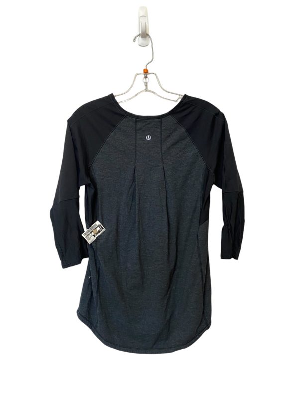 Athletic Top Long Sleeve Collar By Lululemon In Black & Grey, Size: S Online