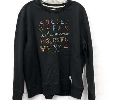 Athletic Sweatshirt Crewneck By Life Is Good In Black, Size: Xl Online Sale