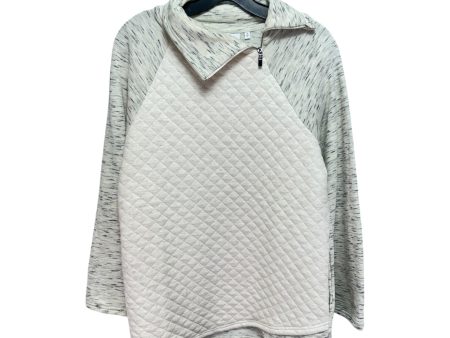 Athletic Sweatshirt Collar By Chicos In Cream & Grey, Size: S Cheap