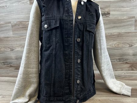 Jacket Denim By Clothes Mentor In Black & Grey, Size: L Sale