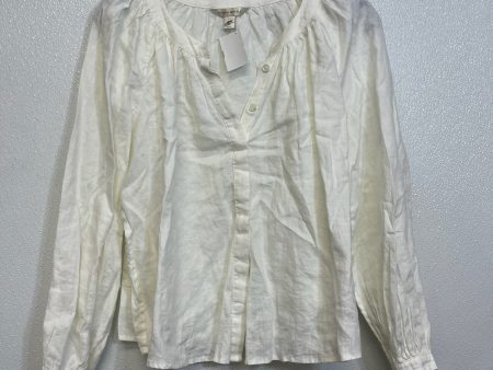 Top Long Sleeve By Banana Republic O In White, Size: Xxs Online Hot Sale