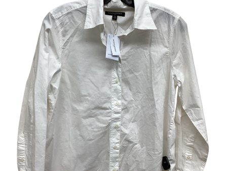 Top Long Sleeve By Banana Republic In White, Size: Xs Online Sale