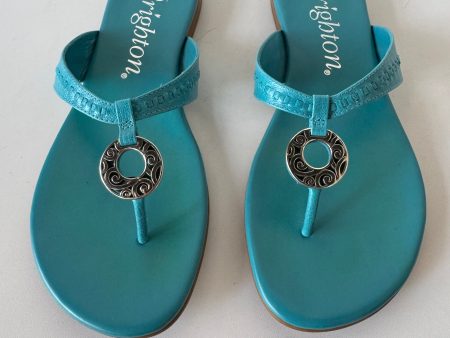 Sandals Flip Flops By Brighton In Blue & Silver, Size: 8 Fashion