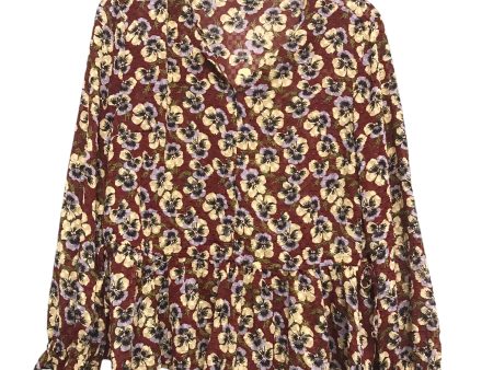 FLORAL PRINT TOP LS by MADEWELL Size:M Online Sale