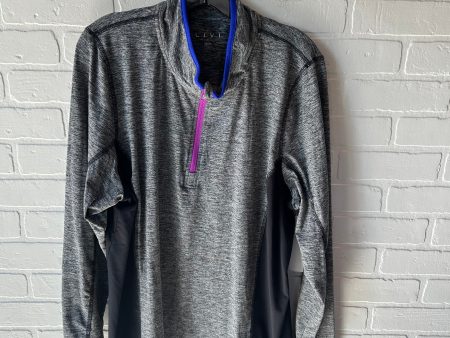 Athletic Top Long Sleeve Collar By Livi Active In Grey & Purple, Size: 3x Hot on Sale