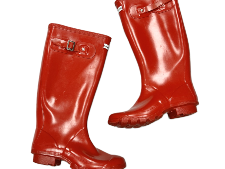 Boots Rain By Hunter In Red, Size: 6 For Discount