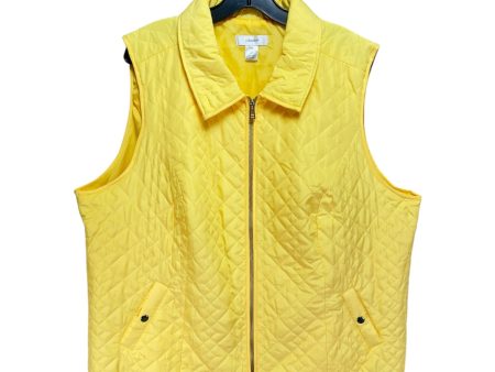 Diamond Quilted Vest By CJ Banks In Yellow, Size: 2X on Sale