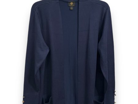 Cardigan By Jm Collections In Navy, Size: Lp Online Sale