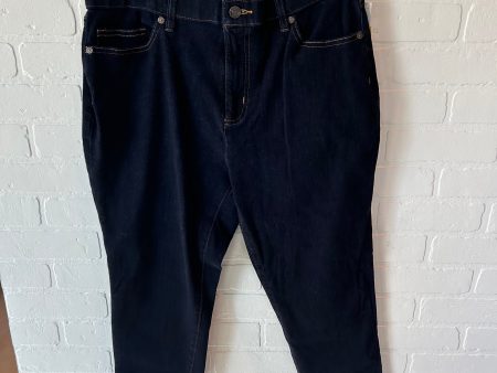 Jeans Cropped By Lands End In Blue Denim, Size: 16 Supply