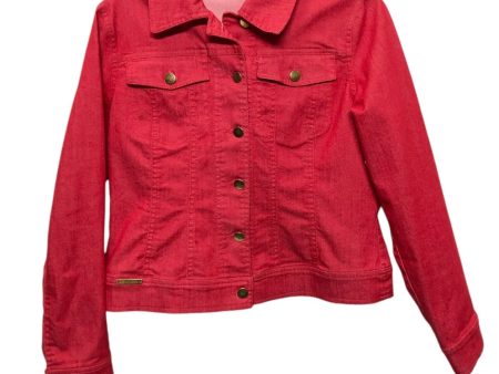 Jacket Denim By Iman Hsn In Red, Size:S Fashion