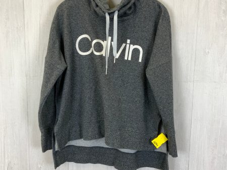 Sweatshirt Hoodie By Calvin Klein In Grey, Size: L on Sale