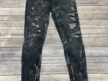 Jeans Luxury Designer By Balmain In Grey Denim, Size: 4 Sale