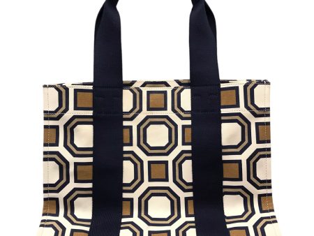 Tote Designer By Tory Burch In Blue & Cream, Size:Large Online Sale