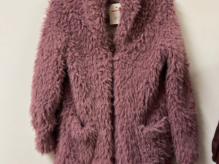 Coat Faux Fur & Sherpa By Wonderly In Purple, Size: M on Sale