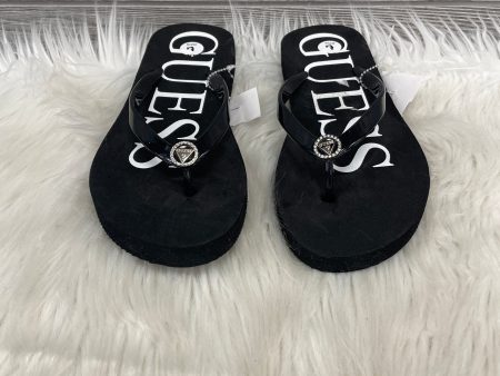 Sandals Flip Flops By Guess In Black, Size: 7 Supply