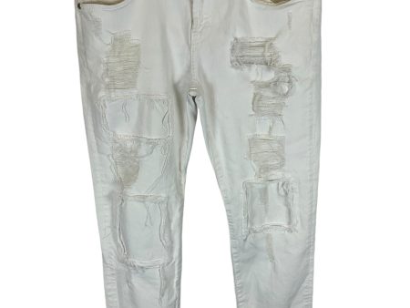 Jeans Designer By 7 For All Mankind In White Denim, Size: 6 For Discount