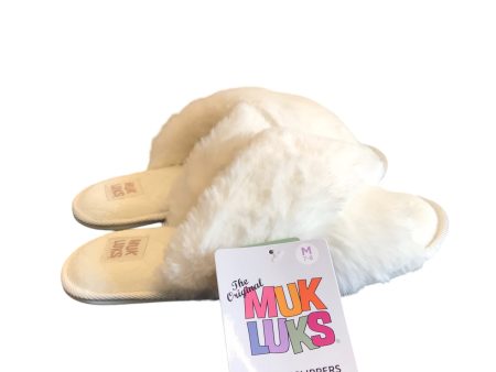 Slippers By Muk Luks In White, Size:7.5 Cheap