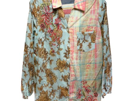 Descansa Floral Embroidered Beaded Patchwork Blouse By Soft Surroundings In Multi-colored, Size: S Online now